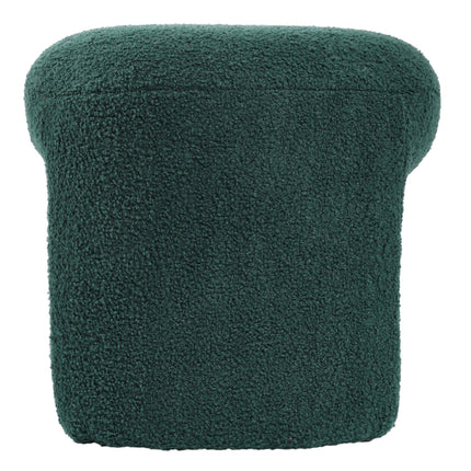 Green Modern Teddy Bear Fur Upholstered Ottoman