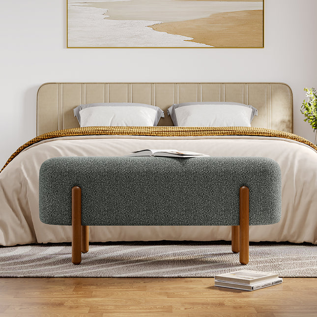 Contemporary Upholstered Bench Grey