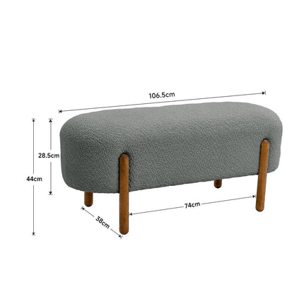 Contemporary Upholstered Bench Grey