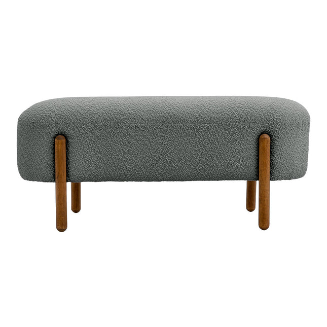 Contemporary Upholstered Bench Grey