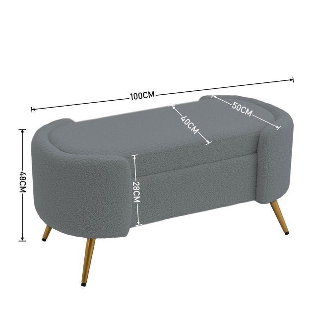 Luxurious Upholstered Accent Bench 100x48cm