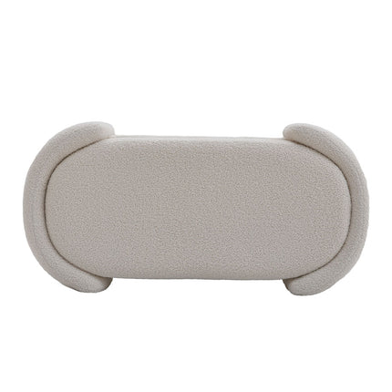 White 100cm W Luxurious Upholstered Accent Bench with Golden Legs
