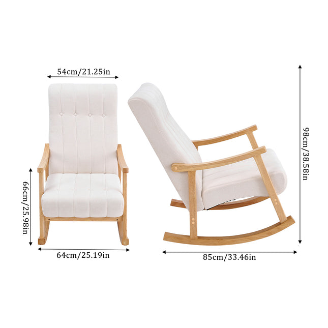 Velvet Upholstered Tufting Rocking Chair