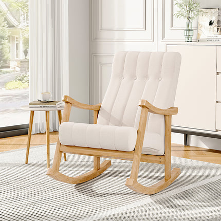 Velvet Upholstered Tufting Rocking Chair