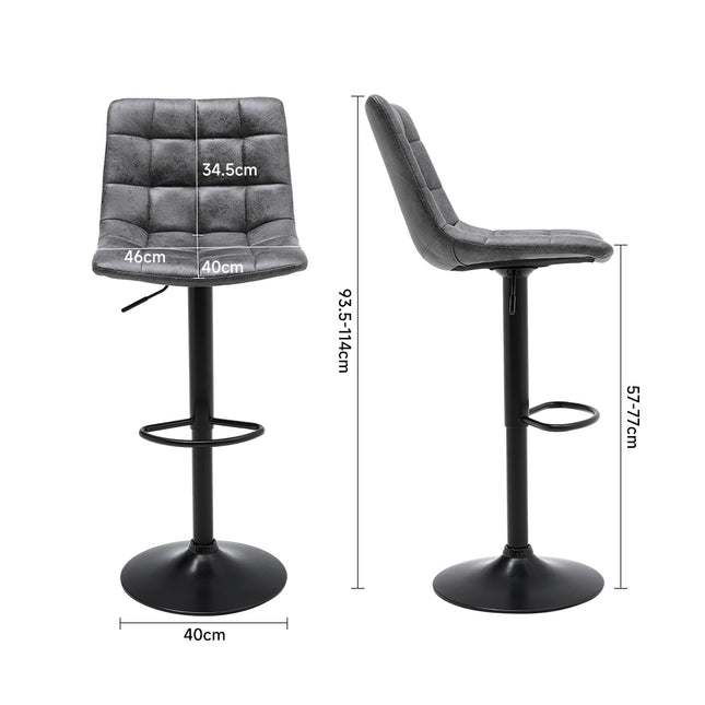 Two Pieces of Upholstered Swivel Bar Stools for Gas Lifts