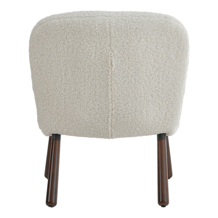 Sherpa Armchair and Footstool Set with Wooden Legs