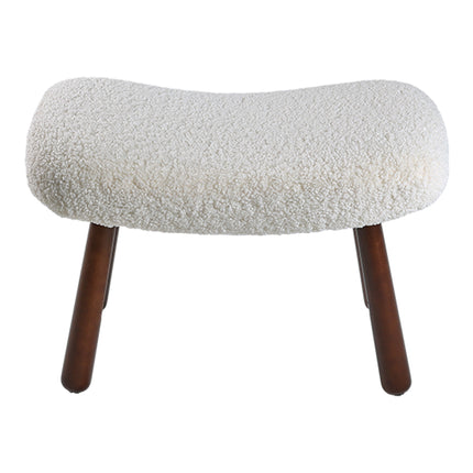 Sherpa Armchair and Footstool Set with Wooden Legs