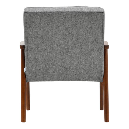 Grey Modern Wood Frame Upholstered Lounge Chair