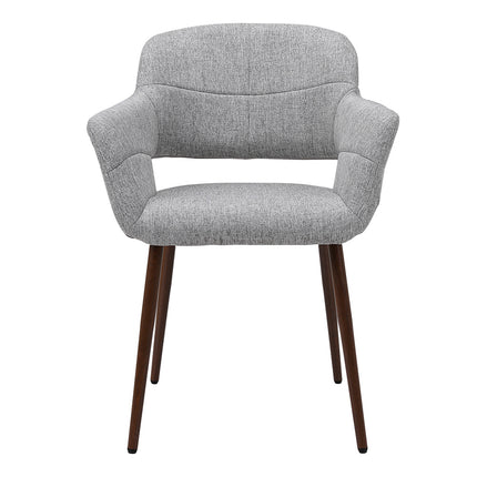 Set of 2 Linen Dining Chair with Metal Legs 84.5cm H