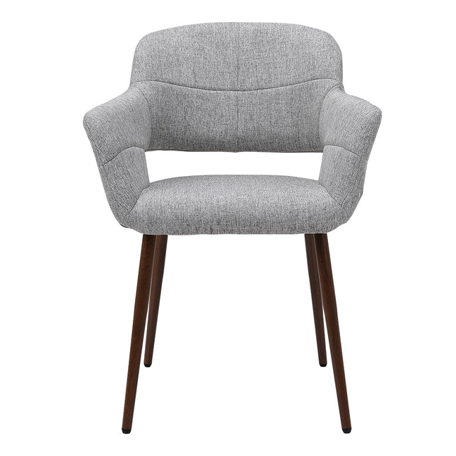 Set of 2 Linen Dining Chair with Metal Legs 84.5cm H