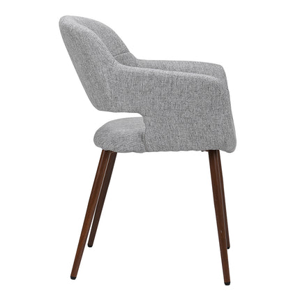 Set of 2 Linen Dining Chair with Metal Legs 84.5cm H