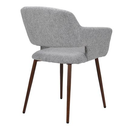 Set of 2 Linen Dining Chair with Metal Legs 84.5cm H