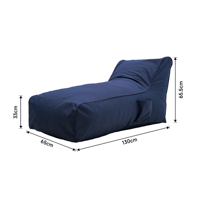 Blue Bean Bag Bed Comfy Floor Lounger with pocket