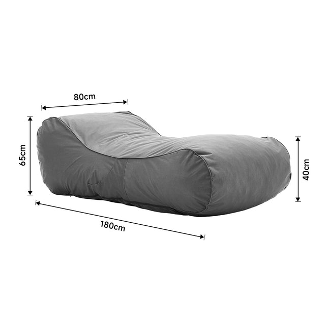 Grey Comfy Bean Bag Bed Floor Lounger