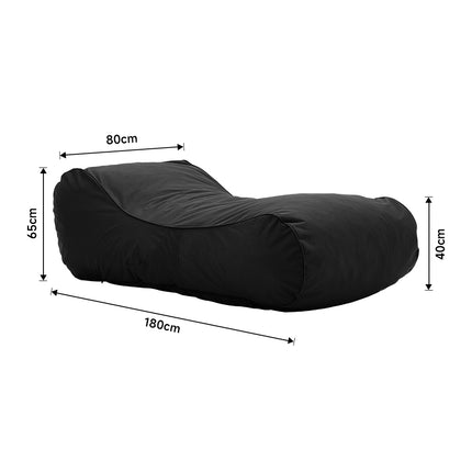Comfortable Bean Bag Bed Floor Lounger in Black