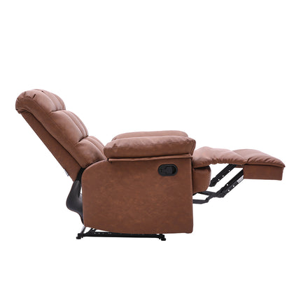 Brown Faux Leather Upholstered Recliner Armchair