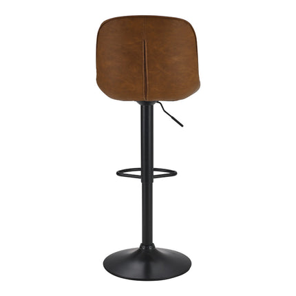Set of 2 PU Leather Swivel Bar Stools with Adjustable Height 90–110cm