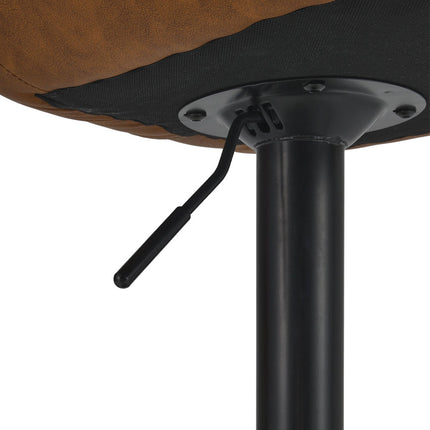 Set of 2 PU Leather Swivel Bar Stools with Adjustable Height 90–110cm