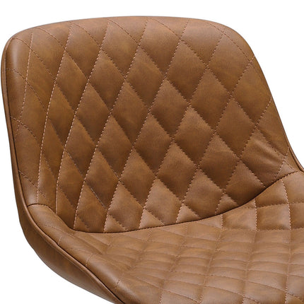 Set of 2 PU Leather Swivel Bar Stools with Adjustable Height 90–110cm