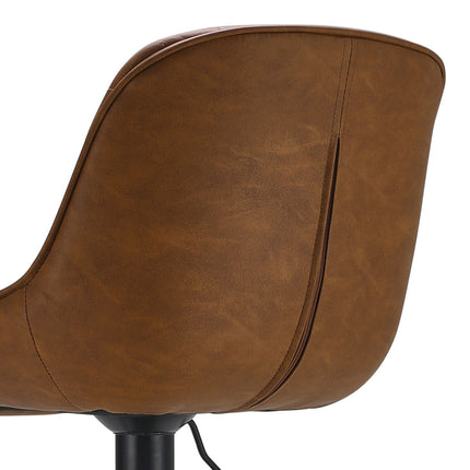 Set of 2 PU Leather Swivel Bar Stools with Adjustable Height 90–110cm