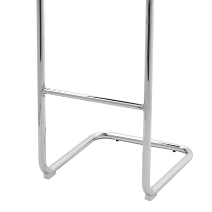 2 Pcs Grey PU Leather Bar Stools with Backrest for Pub Dining Room 108cm H