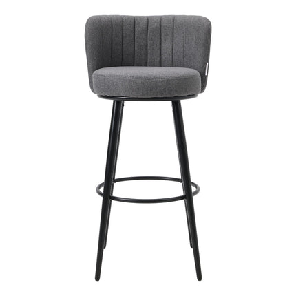 Set of 2 Premium Linen Upholstered Bar Stools 103cm High