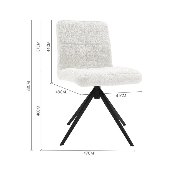 2Pcs Plush Breakfast Bar Stools,White 83cm H