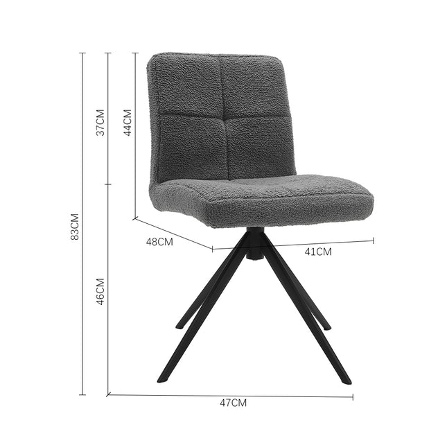 2Pcs Plush Breakfast Bar Stools,Grey 83cm H