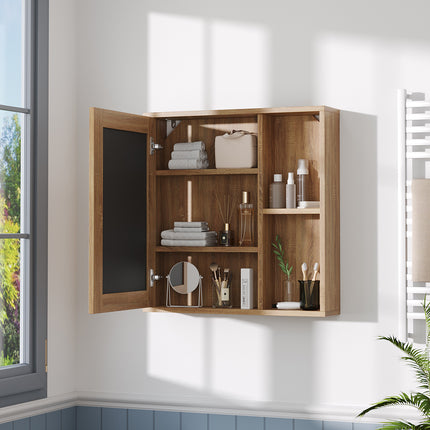 Wall-mounted Bathroom Mirror Cabinet with Adjustable Shelves
