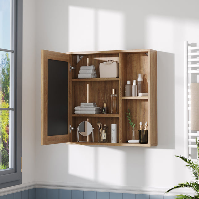 Wall-mounted Bathroom Mirror Cabinet with Adjustable Shelves