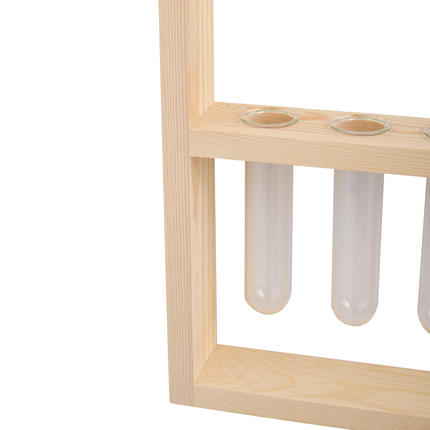 5-Tube Wall Hanging Plant Propagation Station with Wooden Frame