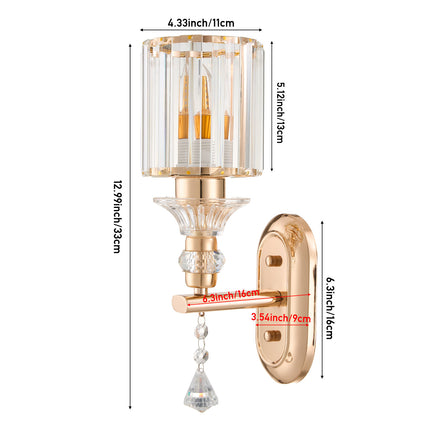 E27 Crystal Wall Light Fixture Decor