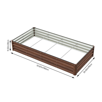 180cm x 90cm Rectangular Galvanized Steel Raised Garden Bed