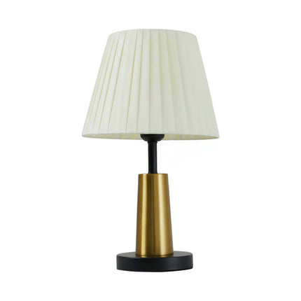 Table Lamp with Pleated Fabric Lampshade
