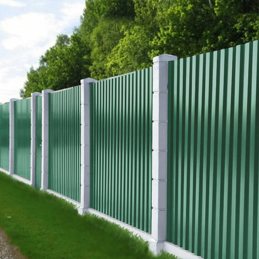 Dark Green Set of 12 Steel Corrugated Panels