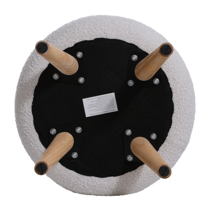 White Creative Teddy Bear Fabric Footstool