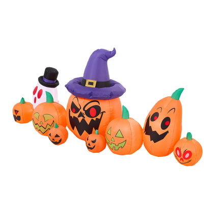 8ft Halloween Inflatable Pumpkin Outdoor Decorations with Ghost