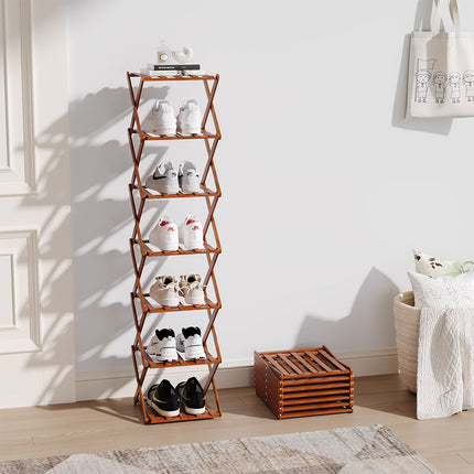 7-Tier Bamboo Folding Shoe Rack