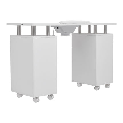 White Professional Manicure Table Nail Desk with Dust Collector