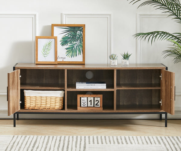 Rustic Metal Frame TV Stand