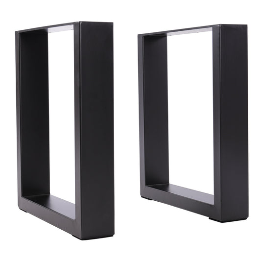 Set of 2 Metal Table Bench Legs Frames Square Steel Base Stands, 35x40CM