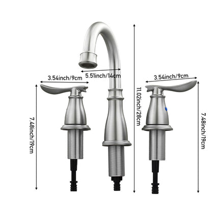 Double Handle Bathroom Sink Faucet with Drainer