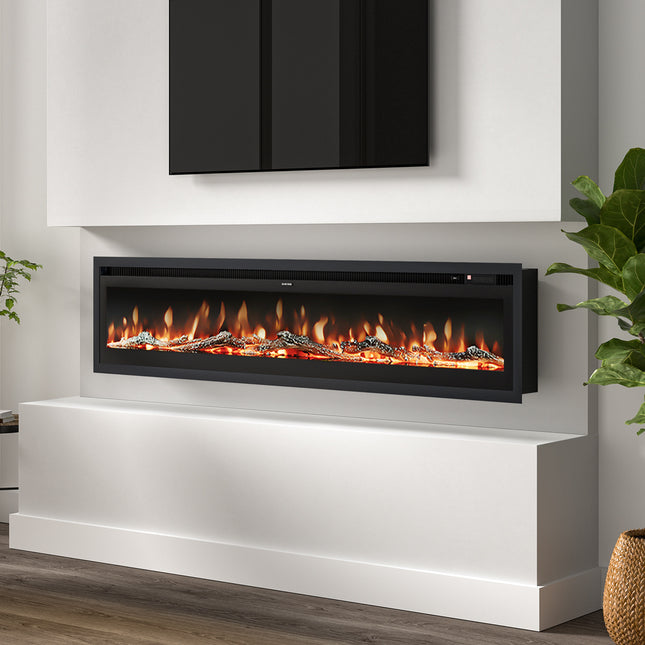 70 Inch Remote Control Electric Fireplace with 12 flame colors