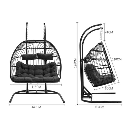 Outdoor Hanging 2-Seater Egg Chair