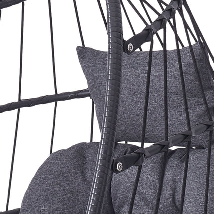 Egg-Shaped Hanging Chair with Soft Cushion & Headrest