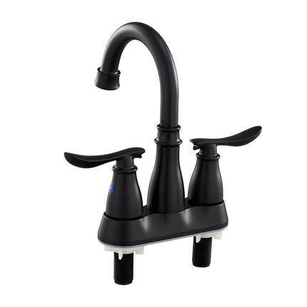 Double Handle Bathroom Sink Faucet with Drainer