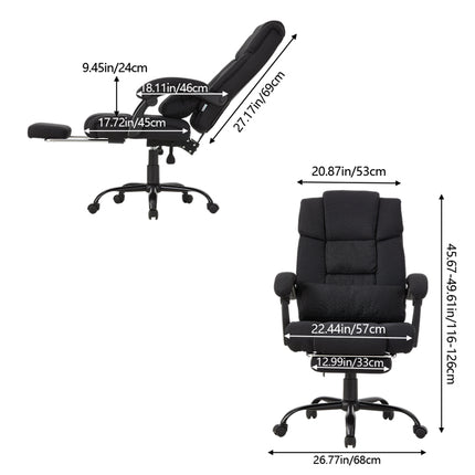 Swivel & Height Adjustable Office Chair with High Back