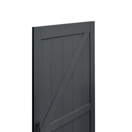 Dark Grey Farmhouse Style Wooden Barn Door with 200cm Sliding Kit
