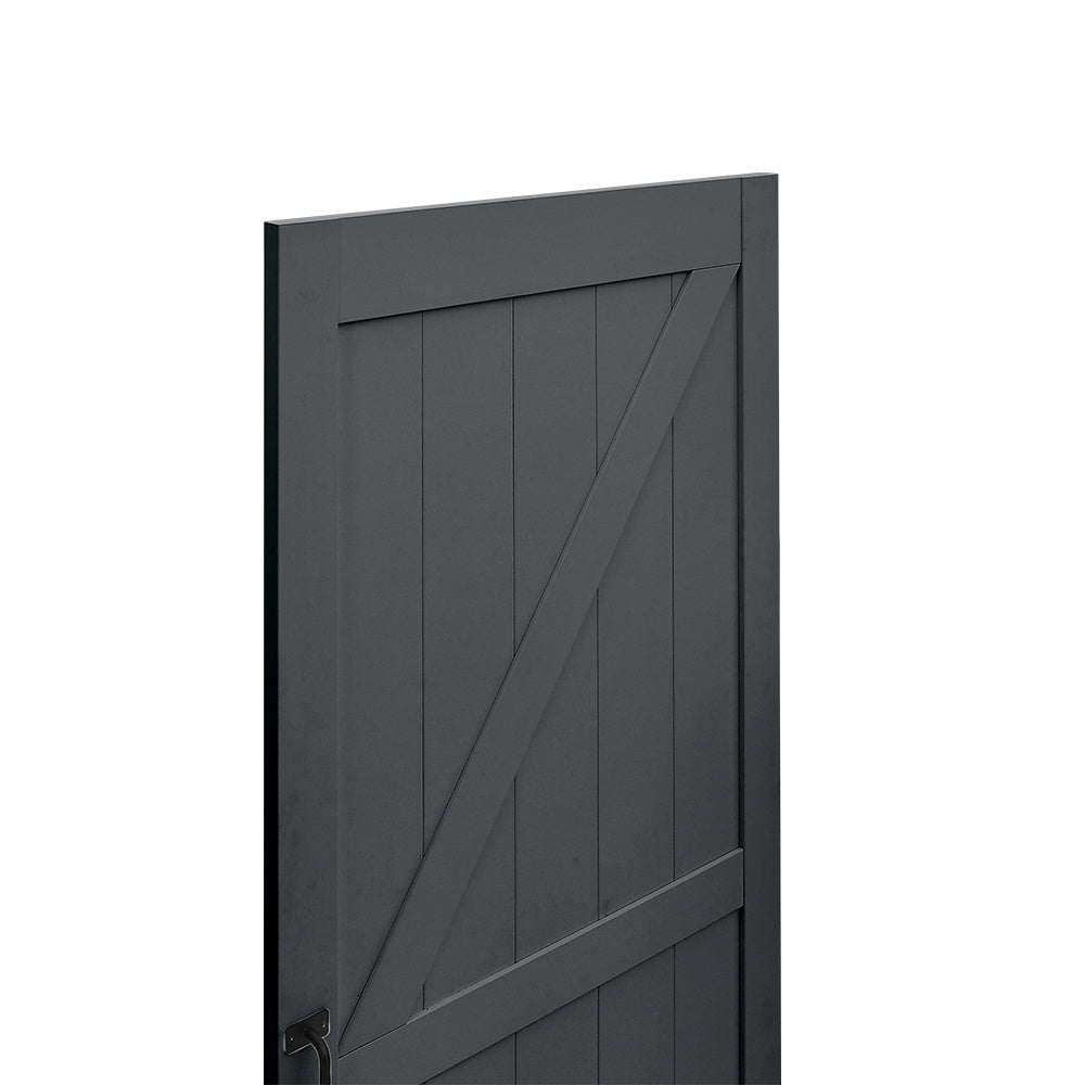 Dark Grey Farmhouse Style Wooden Barn Door with 200cm Sliding Kit