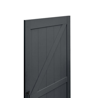 Dark Grey Farmhouse Style Wooden Barn Door with 200cm Sliding Kit